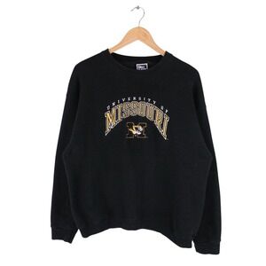 Vintage Missouri Tigers Crewneck Sweatshirt Black Pro Player 90s Size XL